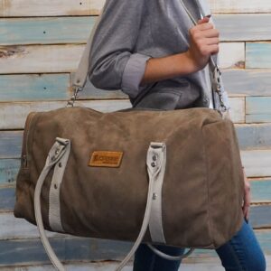 Brown Leather Duffle Bag