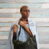 Black, Zipped, Leather Satchel - Image 3